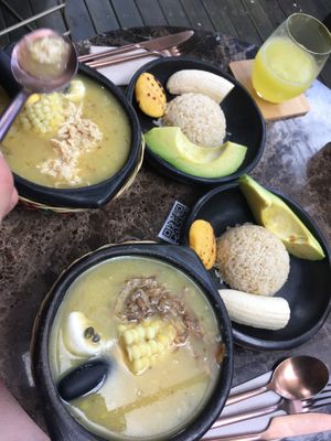 Ajiaco, Monday lunch dish  at AMA in Medellin