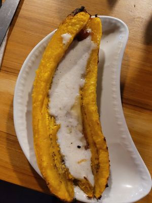 plantain with Violife cheese and bocadillo de Guayaba at AMA in Medellin