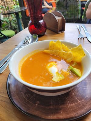 Sopa del menu del dia at AMA in Medellin