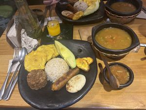 bandeja paisa  at AMA in Medellin