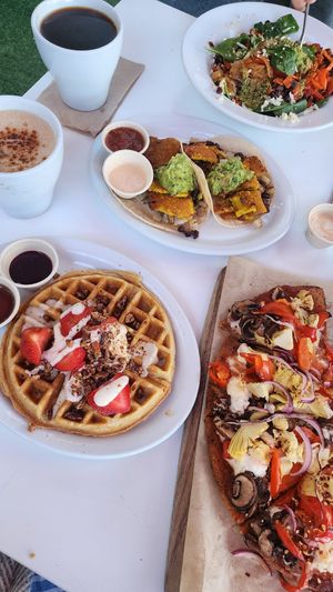 Vegan options from the menu at Nectarine Grove in Encinitas