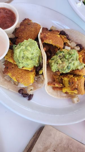 Vegan breakfast tacos at Nectarine Grove in Encinitas