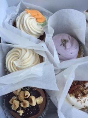 Vegan cupcakes from Wildflower, Pawtucket, RI at Wildflour Vegan Bakery and Juice Bar in Pawtucket
