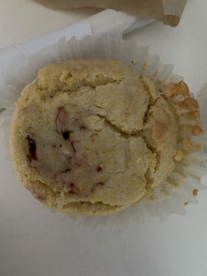 Cranberry corn bread muffin at Wildflour Vegan Bakery and Juice Bar in Pawtucket