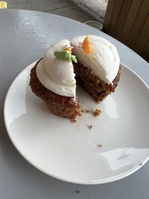 Carrot cake cupcake  at Wildflour Vegan Bakery and Juice Bar in Pawtucket