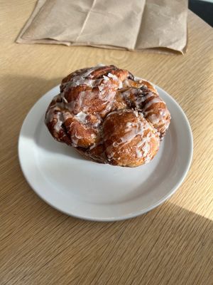 Cinnamon knot  at Wildflour Vegan Bakery and Juice Bar in Pawtucket