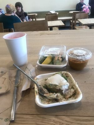 Raw lasagna, beet latte, sweet potato pudding, “tuna” roll  at Wildflour Vegan Bakery and Juice Bar in Pawtucket