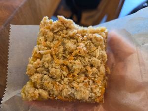Gluten-free vegan oat bar, mango coconut at Wildflour Vegan Bakery and Juice Bar in Pawtucket