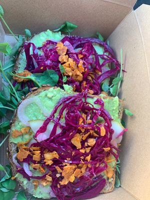 Avocado toast  at Wildflour Vegan Bakery and Juice Bar in Pawtucket