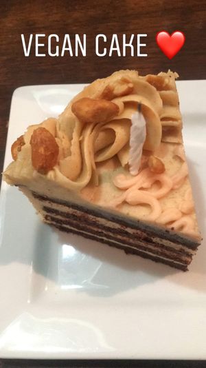 Birthday cake  at Wildflour Vegan Bakery and Juice Bar in Pawtucket