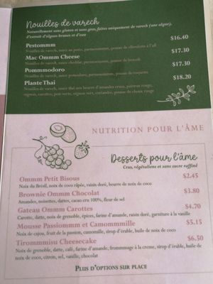 Desserts at Om Plante in Magog