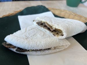 Mushroom crepe  at Om Plante in Magog