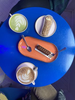 Chocolate eclair with plum filling  at Eklerownia in Gdansk