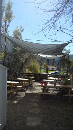 Front open air patio dining at Hip Vegan in Ojai