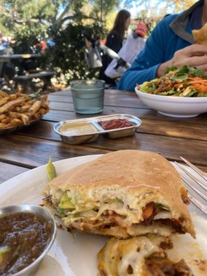 Jackfruit torta, gunpowder fries and tiger bowl   #Veganuary at Hip Vegan in Ojai