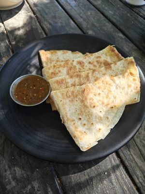 Quesadillas (best vegan cheese I've ever had!) at Hip Vegan in Ojai