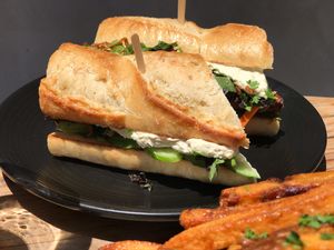 Tasty sanwich at Hip Vegan in Ojai