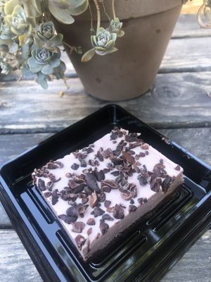 Raw Strawberry Cheesecake with Cacao Nibs  at Hip Vegan in Ojai