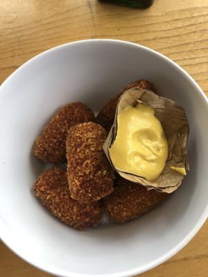 Vegan beetroot croquettes  at Strandpaviljoen Twaalf in Den Hoorn