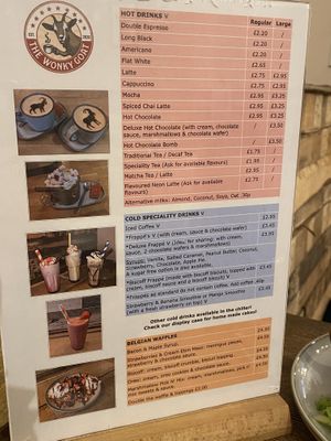 Drinks menu as of Sept 2021 at The Wonky Goat in Ryde