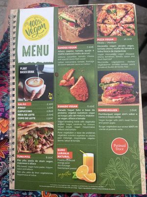 Vegan menu  at Petinga Doce in Vila Praia De Ancora