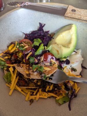 Vegan breakfast burrito. Not a burrito at all, but still very good! at Pura Vida Foodbar - West in West-terschelling