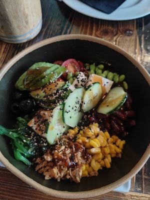 Vegan poke bowl - delicious at Restaurante & Cafe Del Sol in Mallorca