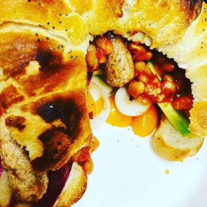 Loaded polish croissant locally baked on the Isle of Wight ❤️ at The Bay Vegan Deli Coffee House in Sandown