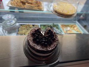 Delicious chocolate cake at The Bay Vegan Deli Coffee House in Sandown