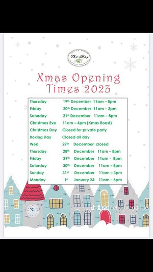 Christmas hours 2023   at The Bay Vegan Deli Coffee House in Sandown