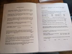 Food menu at The Bay Vegan Deli Coffee House in Sandown