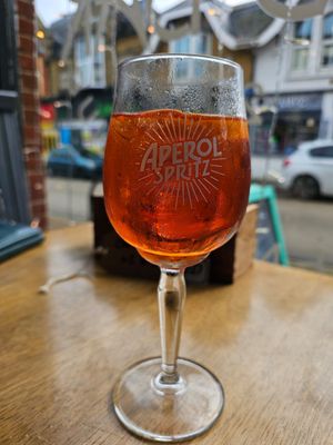 Aperol spritz at The Bay Vegan Deli Coffee House in Sandown