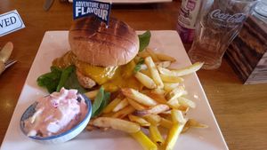 Katsu chicken burger at The Bay Vegan Deli Coffee House in Sandown