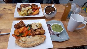 Sunday lunch at The Bay Vegan Deli Coffee House in Sandown