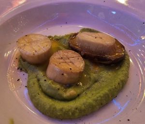 Garlic king oyster mushroom scallops at The Bay Vegan Deli Coffee House in Sandown