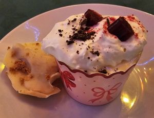 Strawberry trifle at The Bay Vegan Deli Coffee House in Sandown