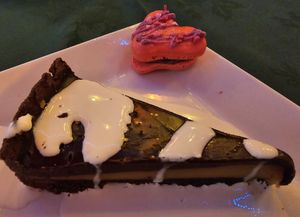 Millionaires Tart at The Bay Vegan Deli Coffee House in Sandown