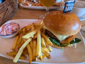 Cheeseburger at The Bay Vegan Deli Coffee House in Sandown