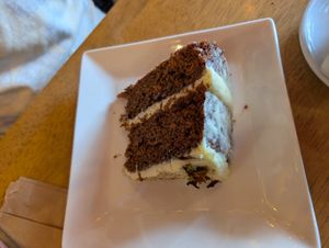 Carrot cake at The Bay Vegan Deli Coffee House in Sandown