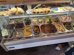The salad bar   at The Bay Vegan Deli Coffee House in Sandown
