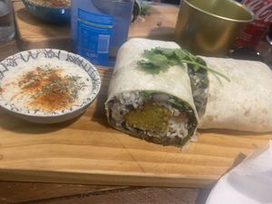 The vegan burrito is huge and filling    at Break Sé in Lisbon