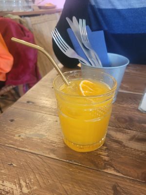 Orange juice at Break Sé in Lisbon