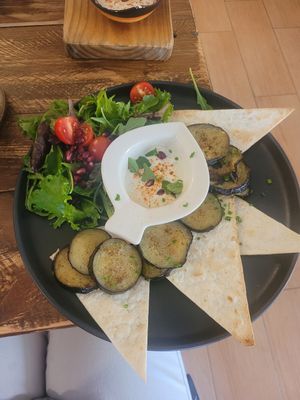 Eggplant toast at Break Sé in Lisbon