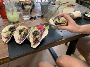 Vegan tacos and burritos  at Break Sé in Lisbon