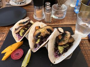 Vegan tacos  at Break Sé in Lisbon