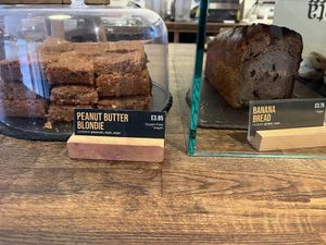 Vegan award winning peanut butter blondie and banana bread all from Galeta bakery   at The Press Room in Surbiton