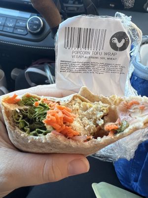 Popcorn tofu wrap-must try!  at Three Rivers Market in Knoxville