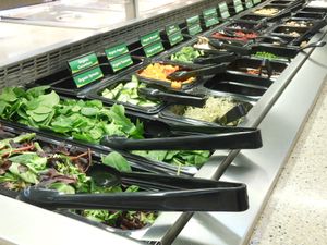 Our fresh salad bar features 83% vegan items and 13% vegetarian items each day. at Three Rivers Market in Knoxville