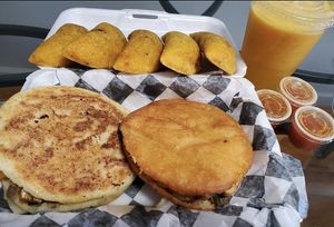 Grilled & fried arepas, empanadas, & passion fruit juice. at L'AREPA in Elizabeth