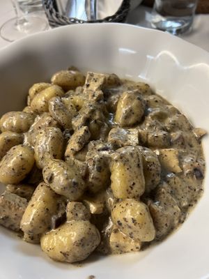 Gnocchi with smoked tofu and mushrooms  at I Pazzi in Gdansk